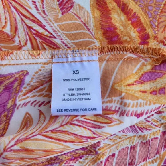 NWT Hippie Rose Fushia Orange Leaves Duster Cardigan Womens Open Front XS - Picture 11 of 14